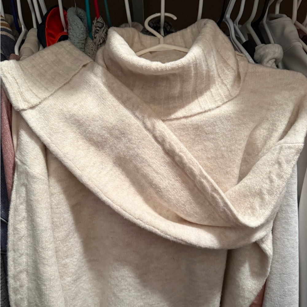 RW&CO. Elegant Cream Cowl Neck Sweater